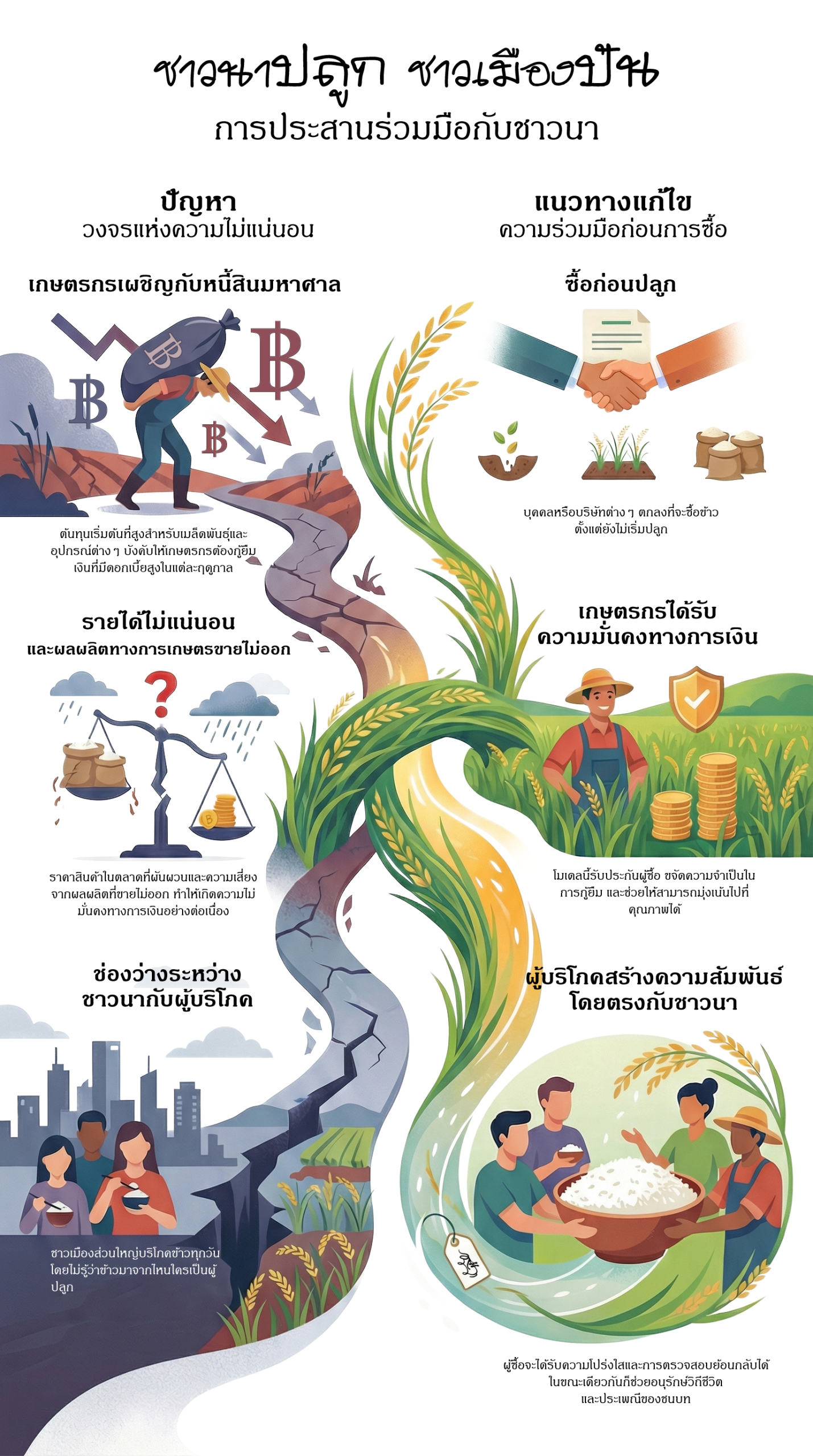 ชาวนาปลูก ชาวเมืองปัน แนวคิด
